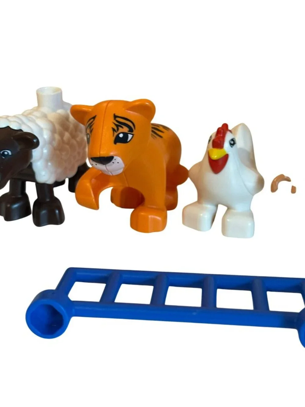 LEGO Duplo Farm Zoo Animal Lot Cow Sheep Tiger Chicken Fences Zoookeeer Figures
